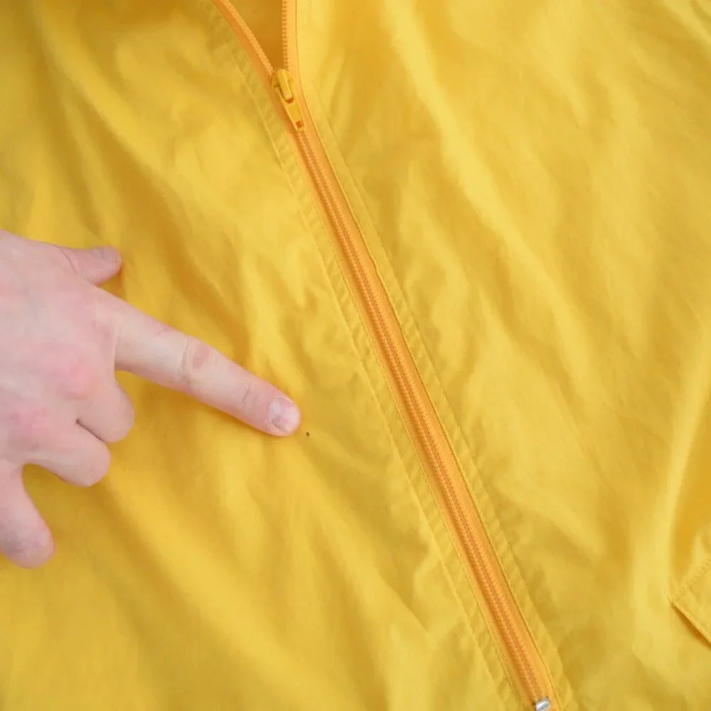 Vintage 90s Izod  Outerwear Yellow Three Quarter Zip Windbreaker Pullover M - Picture 12 of 13